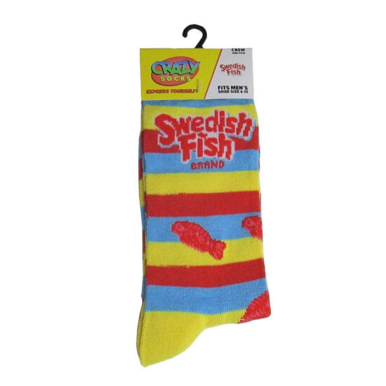 Crazy Socks - Mens Crew - Swedish FishStripes